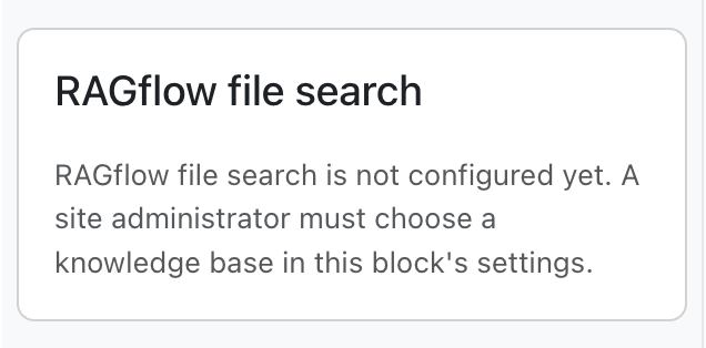 Search block showing the not configured hint